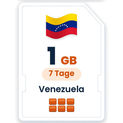 Venezuela eSIM – 1 GB, 7 Tage gültig