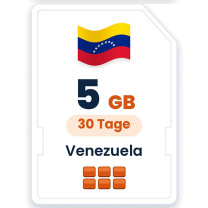 Venezuela eSIM – 5 GB, 30 Tage gültig