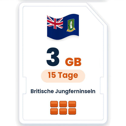 Britische Jungferninseln eSIM – 3 GB, 15 Tage gültig