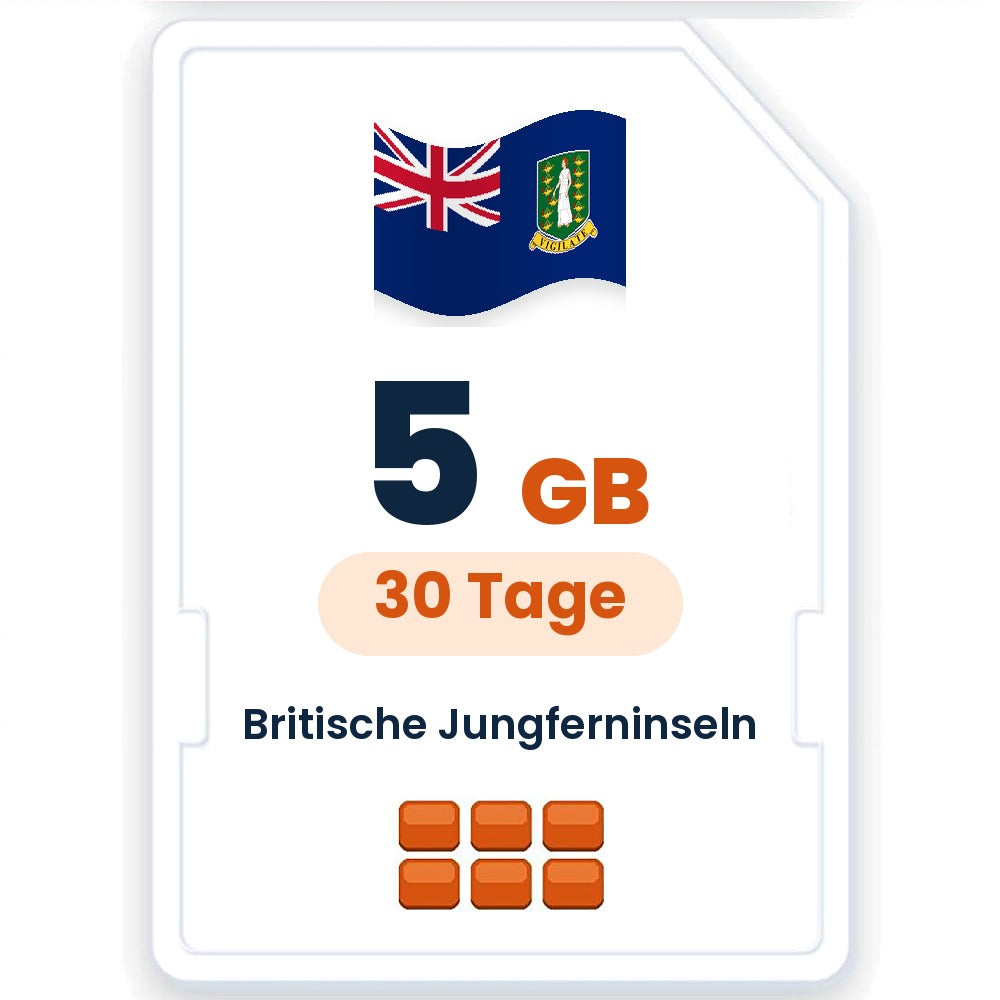 Britische Jungferninseln eSIM – 5 GB, 30 Tage gültig