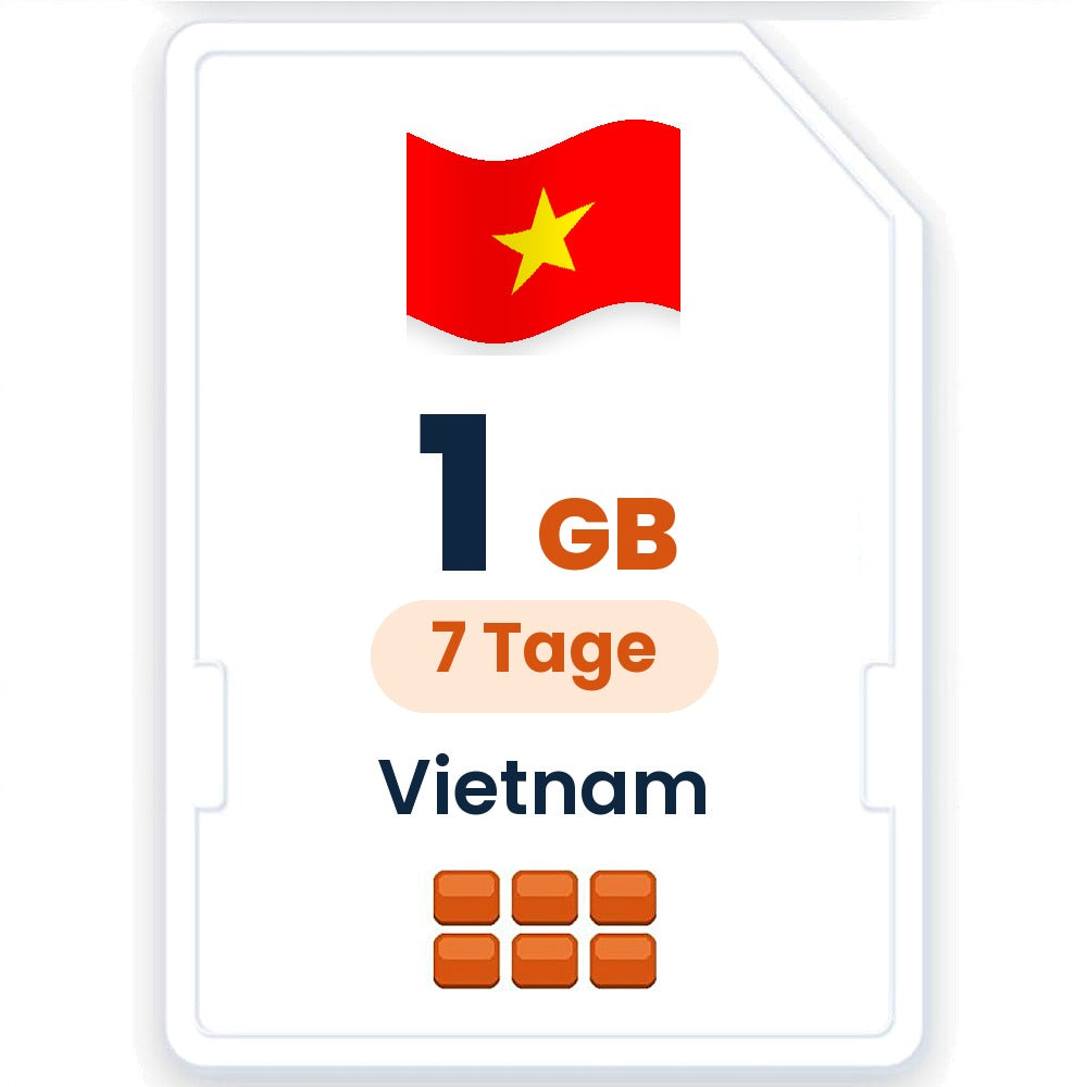 Vietnam eSIM – 1 GB, 7 Tage gültig