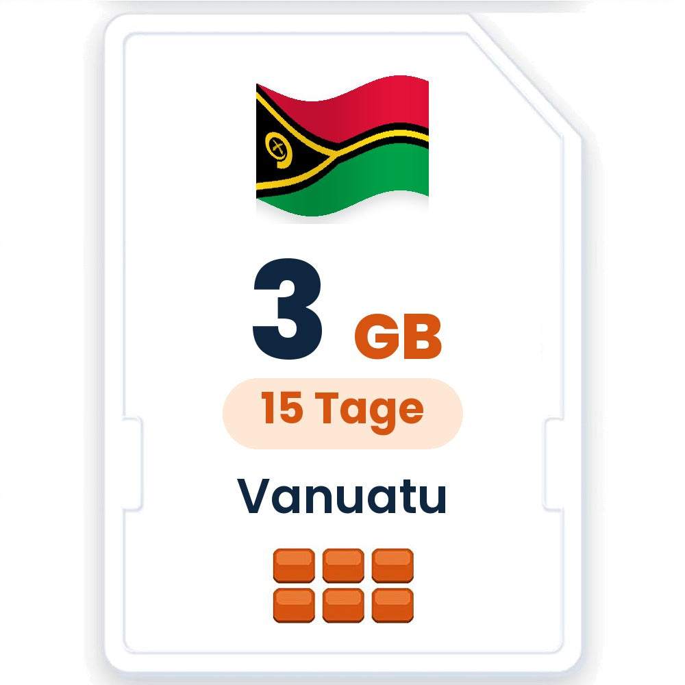 Vanuatu eSIM – 3 GB, 15 Tage gültig