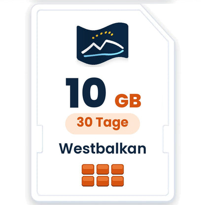 Westbalkan eSIM – 10 GB, 30 Tage gültig