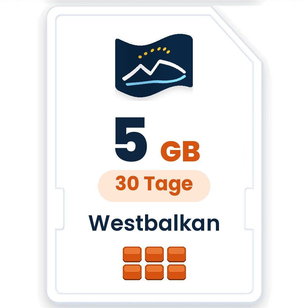 Westbalkan eSIM – 5 GB, 30 Tage gültig