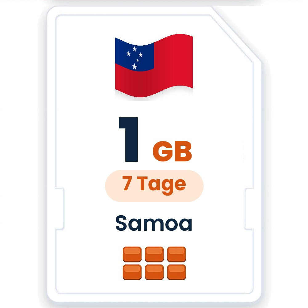 Samoa eSIM – 1 GB, 7 Tage gültig