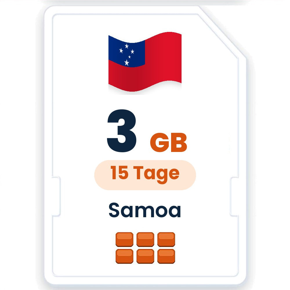 Samoa eSIM – 3 GB, 15 Tage gültig