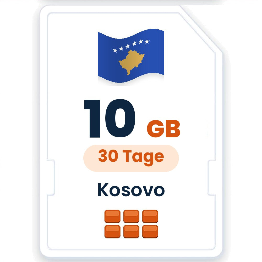 Kosovo eSIM – 10 GB, 30 Tage gültig