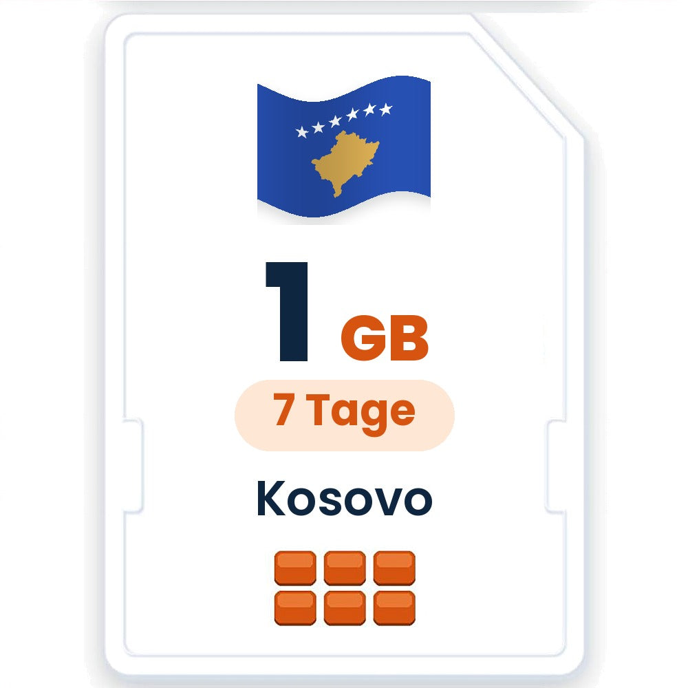 Kosovo eSIM – 1 GB, 7 Tage gültig