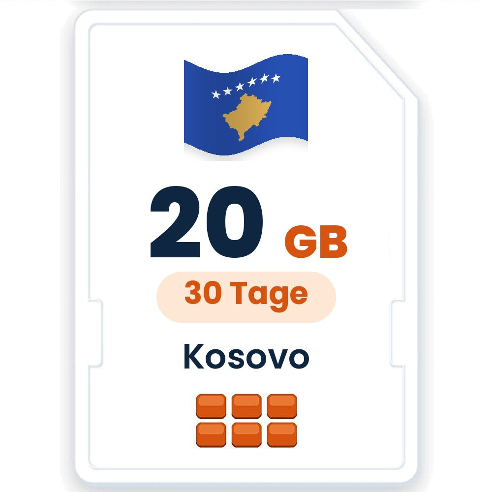 Kosovo eSIM – 20 GB, 30 Tage gültig