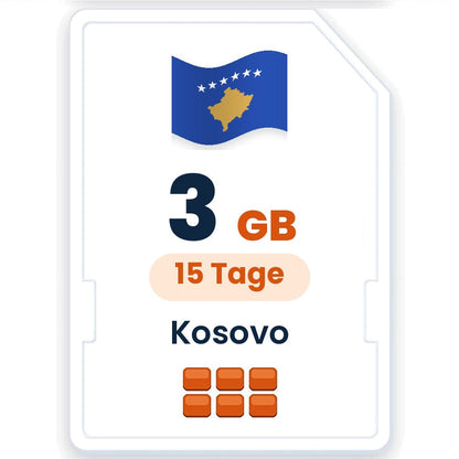 Kosovo eSIM – 3 GB, 15 Tage gültig