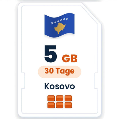 Kosovo eSIM – 5 GB, 30 Tage gültig