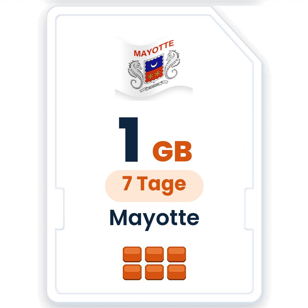 Mayotte eSIM – 1 GB, 7 Tage gültig