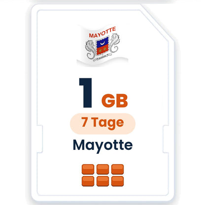 Mayotte eSIM – 1 GB, 7 Tage gültig