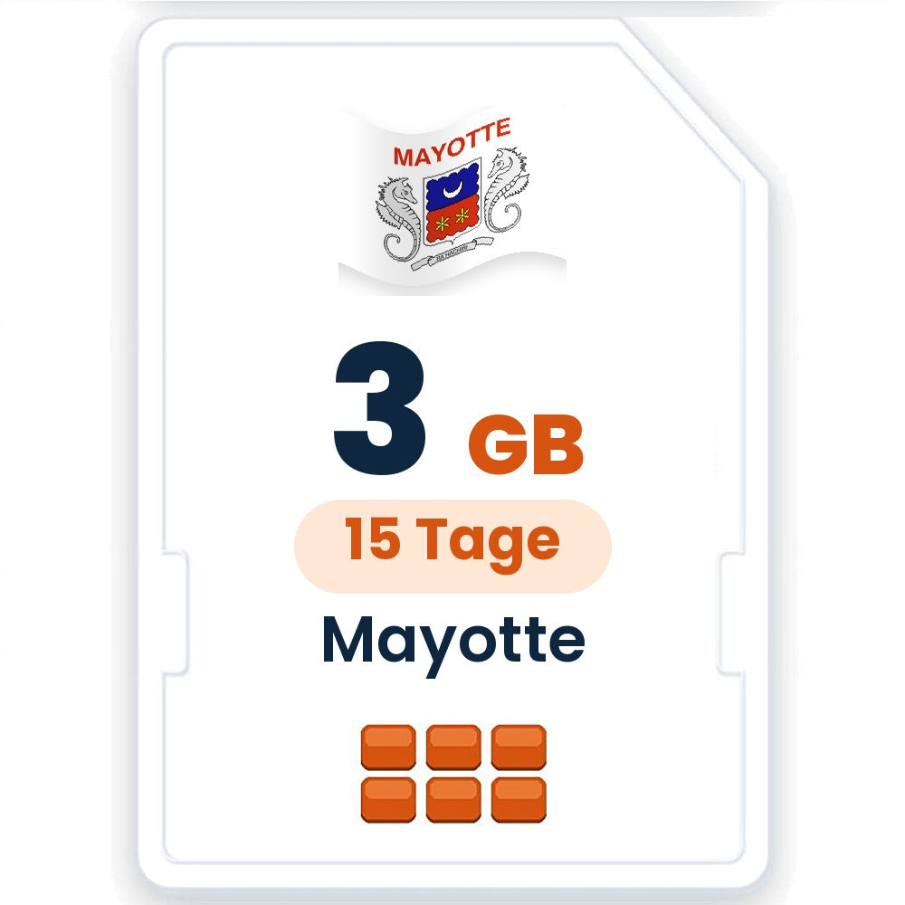 Mayotte eSIM – 3 GB, 15 Tage gültig