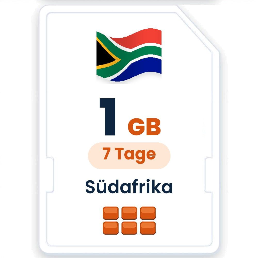 Südafrika eSIM – 1 GB, 7 Tage gültig
