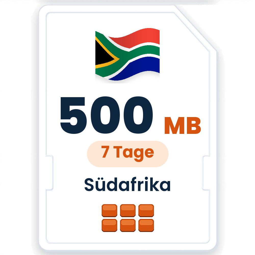 Südafrika eSIM – 500 MB, 7 Tage gültig