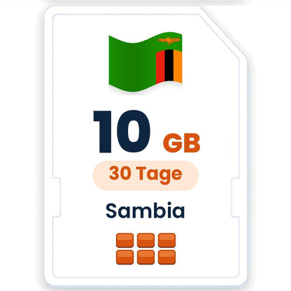 Sambia eSIM – 10 GB, 30 Tage gültig