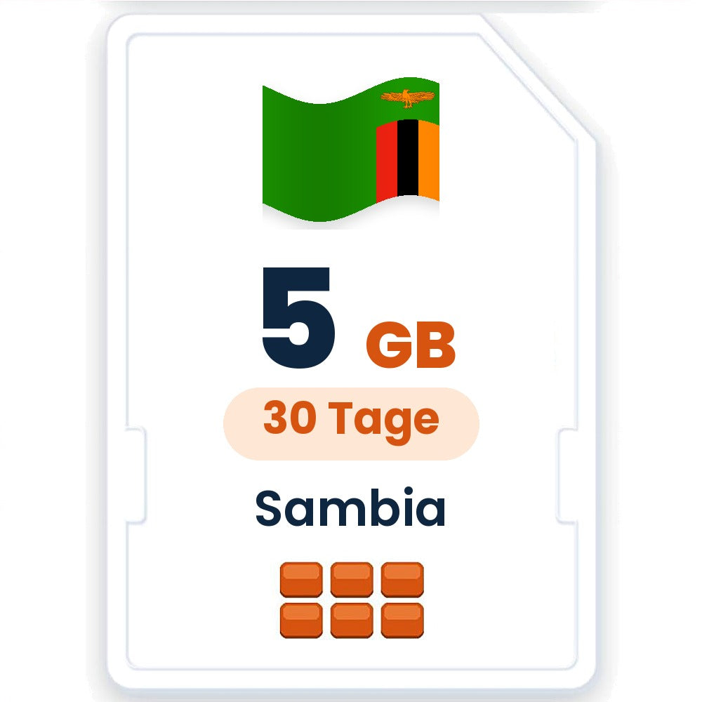 Sambia eSIM – 5 GB, 30 Tage gültig