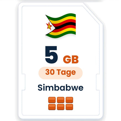 Simbabwe eSIM – 5 GB, 30 Tage gültig
